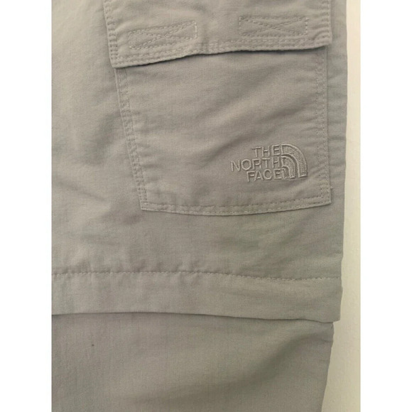 North Face Pants Womens 8 Gray Cargo Convertible Zip Off Shorts - Picture 3 of 10